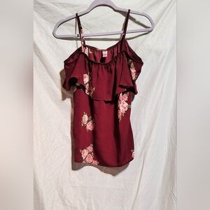 No Boundaries Burgundy Floral Camisole